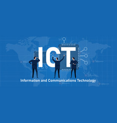 Ict information and communication technology Vector Image