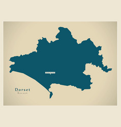 Modern map - dorset county with districts labels Vector Image