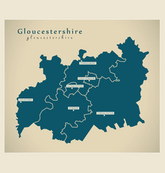 Modern map - gloucestershire county with south Vector Image