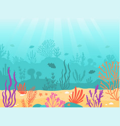 Underwater landscape realistic background Vector Image