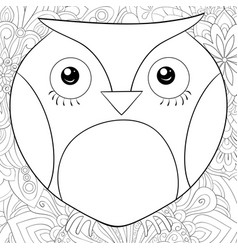 Adult coloring bookpage a cute owl image Vector Image