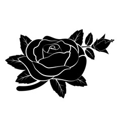 Rose silhouettes decorative set Royalty Free Vector Image