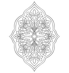 Black line art ornate flower design ukrainian Vector Image