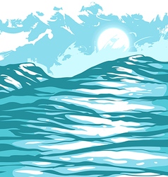 Large frothy waves of the sea Royalty Free Vector Image