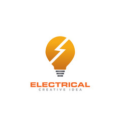 Electric lightening logo design Royalty Free Vector Image