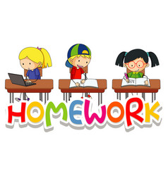 Cartoon Homework Vector Images Over 12 000