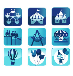 Open book fun park theme Royalty Free Vector Image