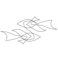 One line fish design silhouette logo design hand Vector Image