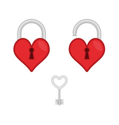 Red heart lock and key Royalty Free Vector Image
