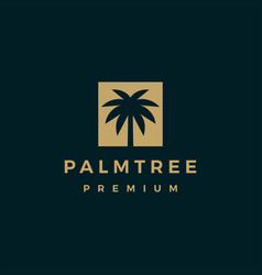 Palm tree nature gold logo Royalty Free Vector Image