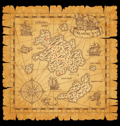 Pirate map theme image 3 Royalty Free Vector Image