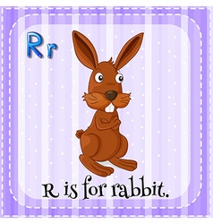 R Rabbit cartoon and alphabet for children to Vector Image