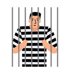 Hands holding prison bars Royalty Free Vector Image