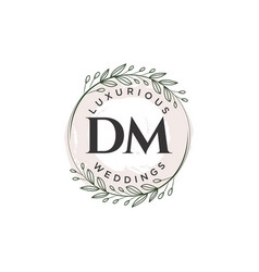 Dm letter wedding monogram logos template hand Vector Image