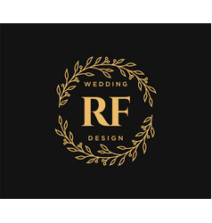 Rf initials letter wedding monogram logos Vector Image