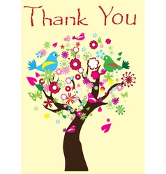 Fall tree thank you card Royalty Free Vector Image