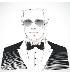 Stylish Young Businessman Portrait Royalty Free Vector Image