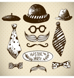 Hand drawn hipster seamless background Royalty Free Vector