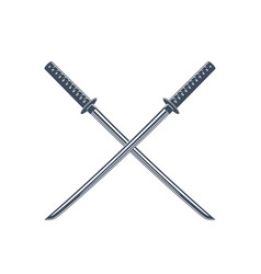 Crossed katana Royalty Free Vector Image - VectorStock