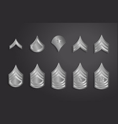 Military ranks stripes and chevrons set army Vector Image