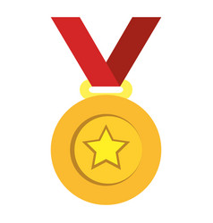 Champion medal with star Royalty Free Vector Image