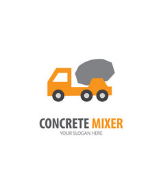 Concrete mixing truck flat design Royalty Free Vector Image