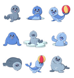 Cute Baby Seal Cartoon Royalty Free Vector Image