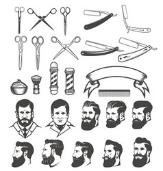 Barber tools and men hairstyle equipments Vector Image