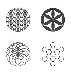 Flower of life sign geometric symbol Royalty Free Vector