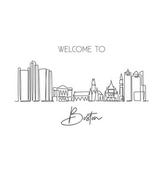 Boston city skyline silhouette background Vector Image