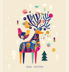 Christmas deer Royalty Free Vector Image - VectorStock