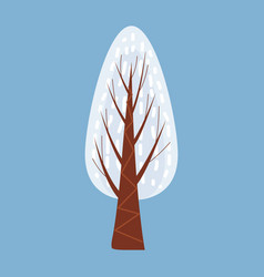 Winter tree decorate stylized snow naked Vector Image