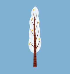 Winter tree decorate stylized snow naked Vector Image