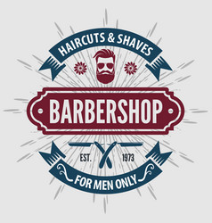 Barber shop vintage label badge or emblem Vector Image