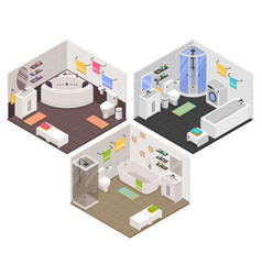 Realistic bathroom furniture set Royalty Free Vector Image