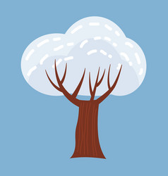 Winter tree decorate stylized snow naked Vector Image