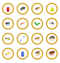 Insect icons set cartoon style Royalty Free Vector Image