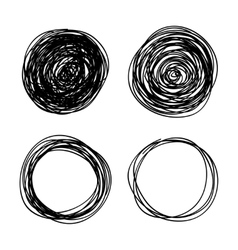 Hand-drawn scribble circles abstract doodle Vector Image