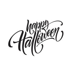 Happy halloween lettering on watercolor background