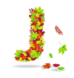 Autumn letters with drops water Royalty Free Vector Image