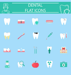 Dental implant flat icon Royalty Free Vector Image
