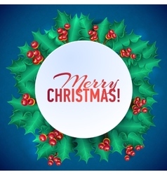 Christmas silver border from holly berry Vector Image