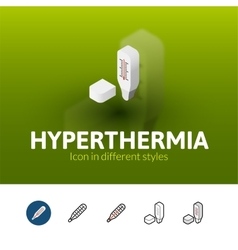 Hyperthermia icon in different style Royalty Free Vector