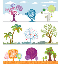Set Of Tree Silhouettes Royalty Free Vector Image Set Of Tree Silhouettes Royalty Free Vector Image