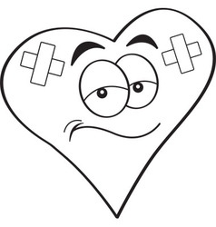 Cartoon Heart With Bandages Royalty Free Vector Image