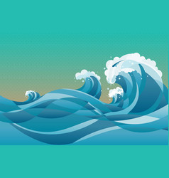 High tide water waves background Royalty Free Vector Image