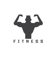 Bodybuilder fitness model logo company Royalty Free Vector