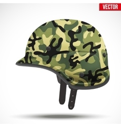 Military modern camouflage helmet side view Vector Image