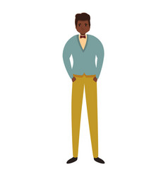 African school boy icon cartoon style Royalty Free Vector