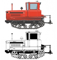 The yellow heavy tractor Royalty Free Vector Image